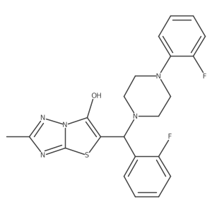 5-((2-Fluorophenyl)(4-(2-fluorophenyl)piperazin-1-yl)methyl)-2-methylthiazolo[3,2-b][1,2,4]triazol-6-ol结构式