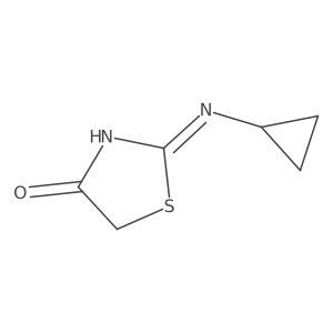 2-(Cyclopropylamino)-4,5-dihydro-1,3-thiazol-4-one结构式