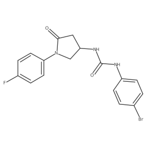 1-(4-Bromophenyl)-3-[1-(4-fluorophenyl)-5-oxopyrrolidin-3-yl]urea结构式