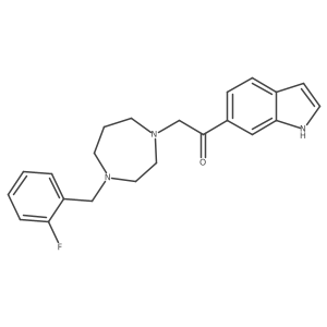 Ethanone,2-[4-[(2-fluorophenyl)methyl]hexahydro-1h-1,4-diazepin-1-yl]-1-(1h-indol-6-yl)- Structure