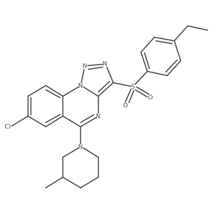 1-[7-Chloro-3-(4-ethylbenzenesulfonyl)-[1,2,3]triazolo[1,5-A]quinazolin-5-YL]-3-methylpiperidine结构式
