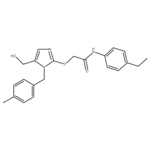 N-(4-Ethylphenyl)-2-[[5-(hydroxymethyl)-1-[(4-methylphenyl)methyl]-1H-imidazol-2-yl]thio]acetamide结构式