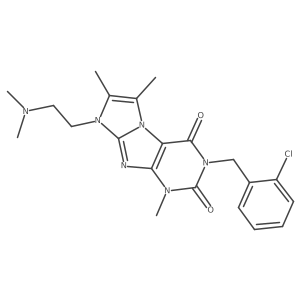 3-(2-chlorobenzyl)-8-(2-(dimethylamino)ethyl)-1,6,7-trimethyl-1H-imidazo[2,1-f]purine-2,4(3H,8H)-dione Structure