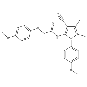 N-[3-cyano-1-(4-methoxyphenyl)-4,5-dimethyl-1H-pyrrol-2-yl]-2-(4-methoxyphenoxy)acetamide结构式