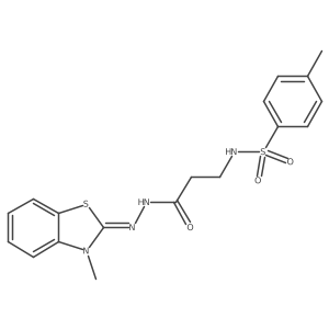 (E)-4-methyl-N-(3-(2-(3-methylbenzo[d]thiazol-2(3H)-ylidene)hydrazinyl)-3-oxopropyl)benzenesulfonamide Structure