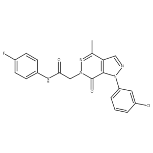 2-(1-(3-chlorophenyl)-4-methyl-7-oxo-1H-pyrazolo[3,4-d]pyridazin-6(7H)-yl)-N-(4-fluorophenyl)acetamide结构式