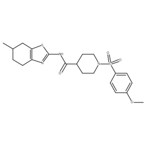 1-((4-methoxyphenyl)sulfonyl)-N-(6-methyl-4,5,6,7-tetrahydrobenzo[d]thiazol-2-yl)piperidine-4-carboxamide Structure