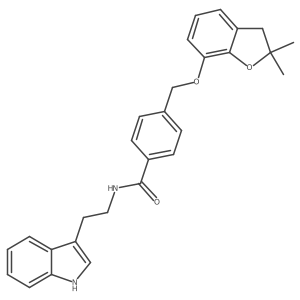 N-(2-(1H-indol-3-yl)ethyl)-4-(((2,2-dimethyl-2,3-dihydrobenzofuran-7-yl)oxy)methyl)benzamide结构式