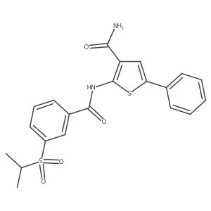 2-(3-(Isopropylsulfonyl)benzamido)-5-phenylthiophene-3-carboxamide结构式