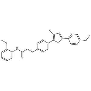 N-(2-methoxyphenyl)-2-((6-(2-(4-methoxyphenyl)-4-methylthiazol-5-yl)pyridazin-3-yl)thio)acetamide结构式