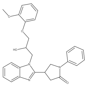 4-{1-[2-hydroxy-3-(2-methoxyphenoxy)propyl]-1H-benzimidazol-2-yl}-1-phenylpyrrolidin-2-one Structure