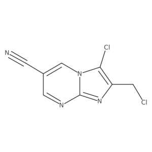 3-Chloro-2-(chloromethyl)imidazo[1,2-a]pyrimidine-6-carbonitrile结构式