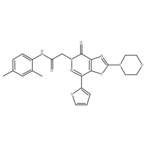N-(2,4-dimethylphenyl)-2-(7-(furan-2-yl)-2-morpholino-4-oxothiazolo[4,5-d]pyridazin-5(4H)-yl)acetamide结构式