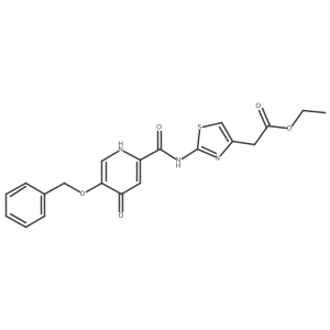 Ethyl 2-(2-(5-(benzyloxy)-4-oxo-1,4-dihydropyridine-2-carboxamido)thiazol-4-yl)acetate Structure