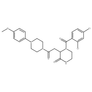 4-(2,4-dichlorobenzoyl)-3-{2-[4-(4-methoxyphenyl)piperazino]-2-oxoethyl}tetrahydro-2(1H)-pyrazinone结构式