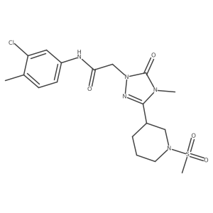 N-(3-chloro-4-methylphenyl)-2-(4-methyl-3-(1-(methylsulfonyl)piperidin-3-yl)-5-oxo-4,5-dihydro-1H-1,2,4-triazol-1-yl)acetamide结构式