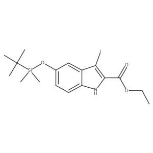 ethyl 5-((tert-butyldimethylsilyl)oxy)-3-iodo-1H-indole-2-carboxylate Structure