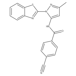 N-(1-(benzo[d]thiazol-2-yl)-3-methyl-1H-pyrazol-5-yl)-4-cyanobenzamide Structure