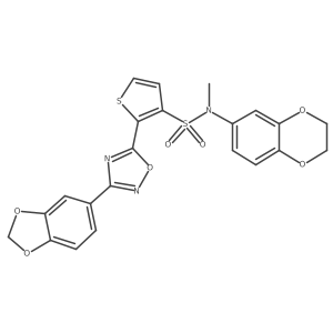 2-[3-(1,3-benzodioxol-5-yl)-1,2,4-oxadiazol-5-yl]-N-(2,3-dihydro-1,4-benzodioxin-6-yl)-N-methylthiophene-3-sulfonamide Structure