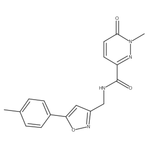1-methyl-6-oxo-N-((5-(p-tolyl)isoxazol-3-yl)methyl)-1,6-dihydropyridazine-3-carboxamide结构式