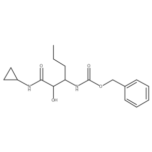 Phenylmethyl N-[(1S)-1-[(1R)-2-(cyclopropylamino)-1-hydroxy-2-oxoethyl]butyl]carbamate Structure