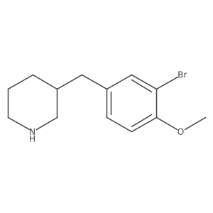 3-(3-Bromo-4-methoxybenzyl)piperidine结构式