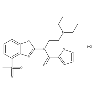 N-(2-(diethylamino)ethyl)-N-(4-(methylsulfonyl)benzo[d]thiazol-2-yl)thiophene-2-carboxamide hydrochloride Structure