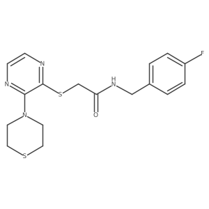 N-(4-fluorobenzyl)-2-((3-thiomorpholinopyrazin-2-yl)thio)acetamide结构式