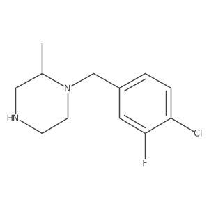 1-[(4-Chloro-3-fluorophenyl)methyl]-2-methylpiperazine结构式