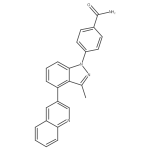 4-(3-Methyl-4-quinolin-3-ylindazol-1-yl)benzamide Structure