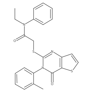 N-ethyl-2-{[3-(2-methylphenyl)-4-oxo-3,4-dihydrothieno[3,2-d]pyrimidin-2-yl]sulfanyl}-N-phenylacetamide Structure