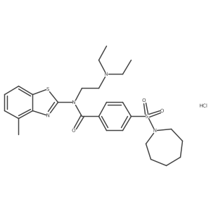 4-(azepan-1-ylsulfonyl)-N-(2-(diethylamino)ethyl)-N-(4-methylbenzo[d]thiazol-2-yl)benzamide hydrochloride Structure