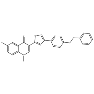 3-{3-[4-(benzyloxy)phenyl]-1,2,4-oxadiazol-5-yl}-1,6-dimethylquinolin-4(1H)-one结构式