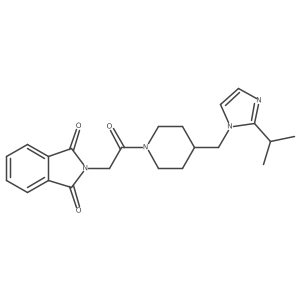 2-(2-(4-((2-isopropyl-1H-imidazol-1-yl)methyl)piperidin-1-yl)-2-oxoethyl)isoindoline-1,3-dione结构式