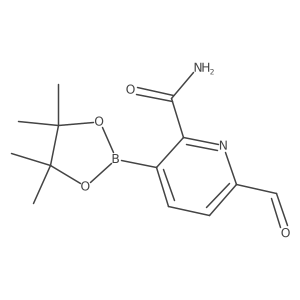 6-Formyl-3-(4,4,5,5-tetramethyl-1,3,2-dioxaborolan-2-yl)picolinamide Structure