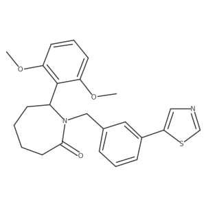 7-(2,6-Dimethoxyphenyl)-1-(3-(thiazol-5-yl)benzyl)azepan-2-one Structure