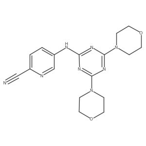 2-Pyridinecarbonitrile, 5-[(4,6-di-4-morpholinyl-1,3,5-triazin-2-yl)amino]-结构式