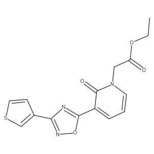ethyl 2-(2-oxo-3-(3-(thiophen-3-yl)-1,2,4-oxadiazol-5-yl)pyridin-1(2H)-yl)acetate结构式