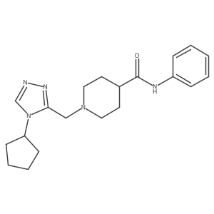 1-((4-cyclopentyl-4H-1,2,4-triazol-3-yl)methyl)-N-phenylpiperidine-4-carboxamide结构式