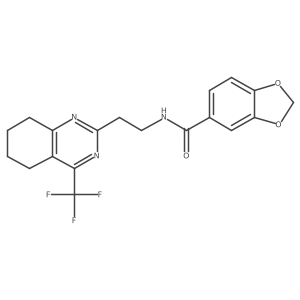 N-(2-(4-(trifluoromethyl)-5,6,7,8-tetrahydroquinazolin-2-yl)ethyl)benzo[d][1,3]dioxole-5-carboxamide结构式