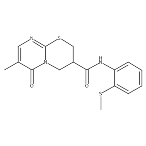 7-methyl-N-(2-(methylthio)phenyl)-6-oxo-2,3,4,6-tetrahydropyrimido[2,1-b][1,3]thiazine-3-carboxamide结构式