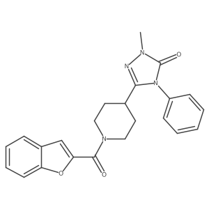 5-[1-(benzofuran-2-carbonyl)-4-piperidyl]-2-methyl-4-phenyl-1,2,4-triazol-3-one结构式