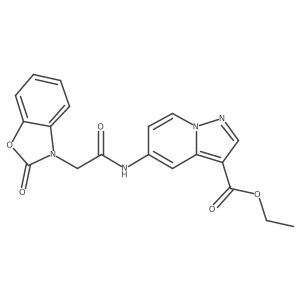 ethyl 5-(2-(2-oxobenzo[d]oxazol-3(2H)-yl)acetamido)pyrazolo[1,5-a]pyridine-3-carboxylate结构式