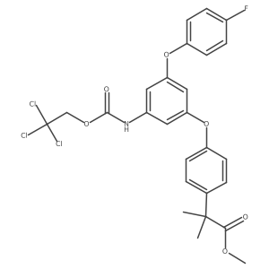 Methyl 2-(4-(3-(4-fluorophenoxy)-5-(((2,2,2-trichloroethoxy)carbonyl)amino)phenoxy)phenyl)-2-methylpropanoate Structure