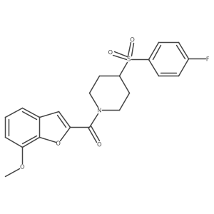 (4-((4-Fluorophenyl)sulfonyl)piperidin-1-yl)(7-methoxybenzofuran-2-yl)methanone结构式