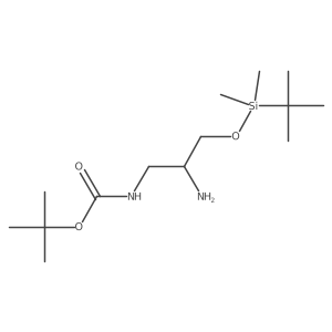 Tert-butyl (2-amino-3-((tert-butyldimethylsilyl)oxy)propyl)carbamate结构式