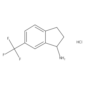 1H-Inden-1-amine, 2,3-dihydro-6-(trifluoromethyl)-, hydrochloride (1:1), (1S)- Structure