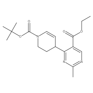 Ethyl 4-(1-(tert-butoxycarbonyl)-1,2,3,4-tetrahydropyridin-4-yl)-2-methylpyrimidine-5-carboxylate Structure