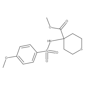 4-[[4-Methoxybenzenesulfonyl]amino]-4-carbomethoxy-tetrahydrothiopyran Structure