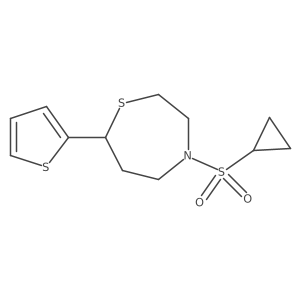 4-(Cyclopropylsulfonyl)-7-(thiophen-2-yl)-1,4-thiazepane Structure